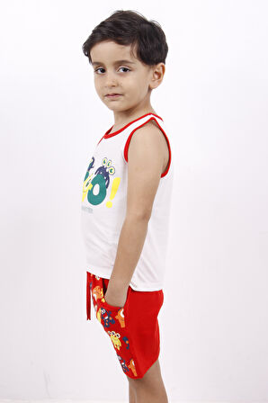 Toontoy Erkek Çocuk BOO! Baskılı Şortlu Takım