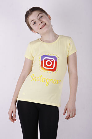 Toontoy Kız Çocuk Insagram Baskılı Tişört