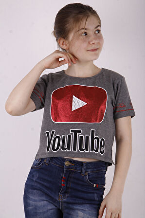 Toontoy Kız Çocuk YouTube Baskılı Tişört