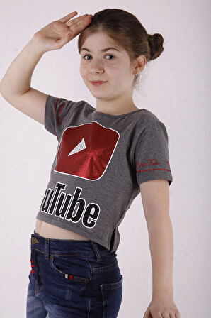 Toontoy Kız Çocuk YouTube Baskılı Tişört