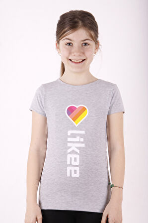 Toontoy Kız Çocuk Likee Baskılı Tişört
