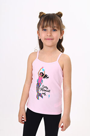 Toontoy Kız Çocuk Deniz Kızı Baskılı Pul İşlemeli Atlet