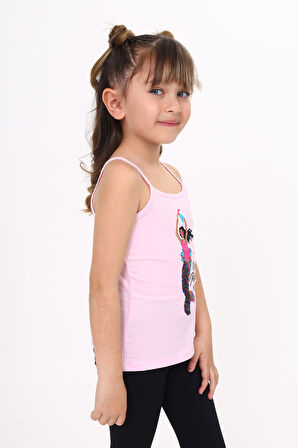 Toontoy Kız Çocuk Deniz Kızı Baskılı Pul İşlemeli Atlet