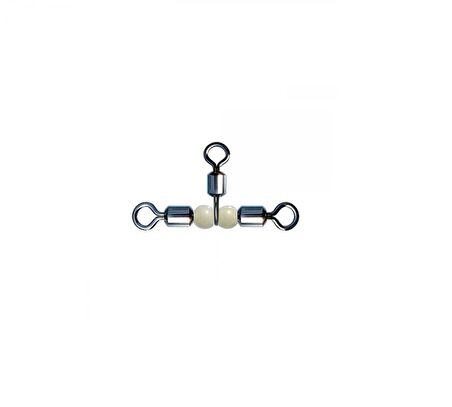 Fırdöndü Rolling Swivel Crossline Pear Beads 3lü Boncuklu - 5X6