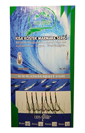 Y5 KIRMIZI 7 İĞNELİ YEŞİL SİMLİ KISA KÖSTEK MARMARA SERİSİ ÇAPARİ