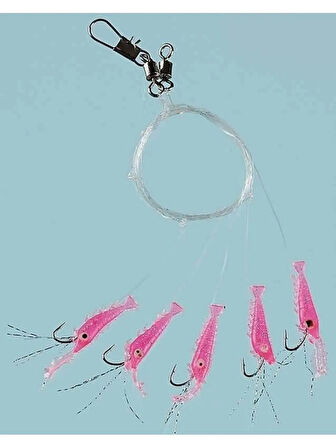 Sabiki Living Shrimp Pink Karides No:11-6 Kanca 5li Lüfer Palamut Levrek Çaparisi