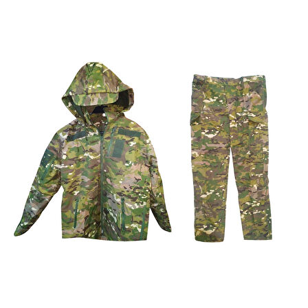 Softshell Soğuk İklim Kamuflaj Mont Pantolon Takım