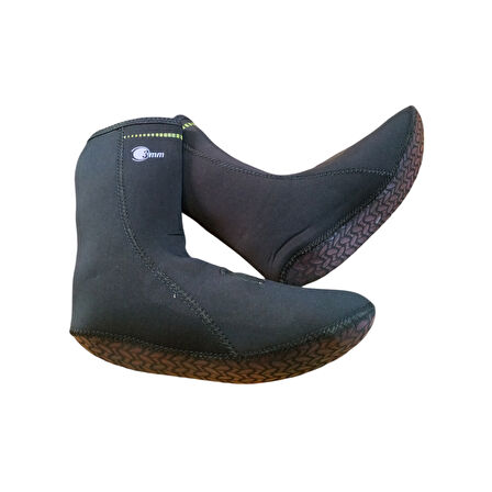 3mm Neopren Kaydırmaz Tabanlı Siyah Dalış Çorabı - 40-41