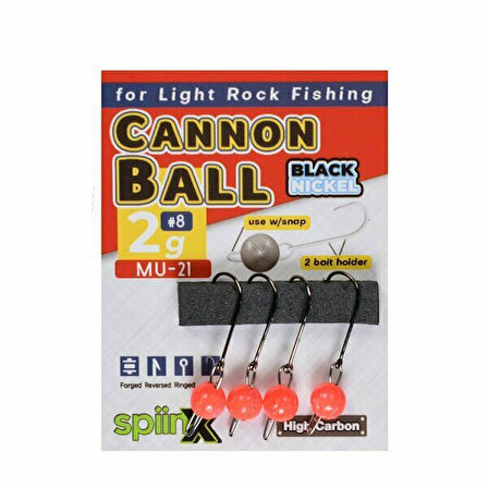 Spiinx Cannon Ball Jighead UV Pembe 5gr İğne No:8 4lü Paket