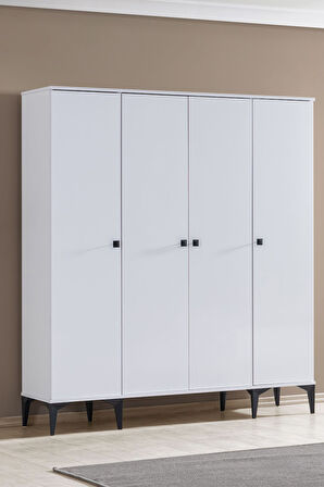 Gardırop, White 4 Kapaklı Dolap