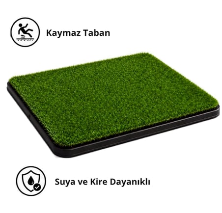 KÖPEK TUVALET PASPASI, HİJYEN HAVUZLU+ÇİM HALILI TUVALET PASPASI, 45*70
