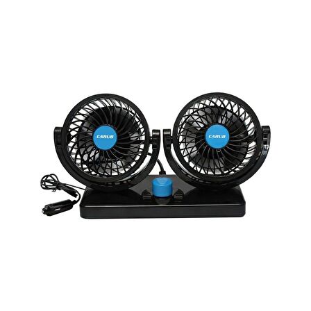Carub Oto Vantilatör Çift Pervaneli Torpido Üstü 2 Kademeli 12 Volt
