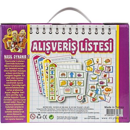 Alışveriş Listesi Hafıza Oyunu 36 Parça Diytoy