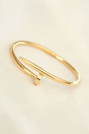 316L Çelik Gold Renk Çivi Model Bileklik - TJ-BB4321