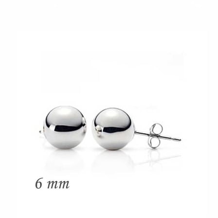 925 Ayar Gümüş Top Küpe - 6 mm