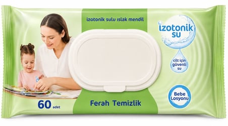 İzotonik Sulu Ferah Temizlik Islak Havlu Mendil 60'lı