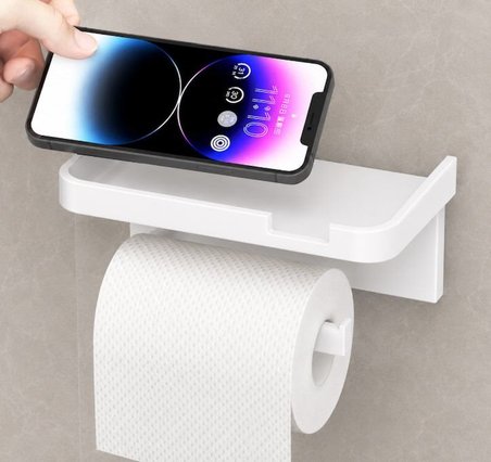 Raflı Yapışkanlı Tuvalet Kağıdı Askılığı