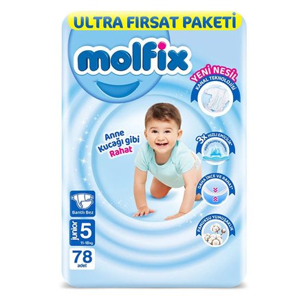 Bebek Bezi Ultra Fırsat Paketi 5 Beden 11-18 Kg 78 Adet