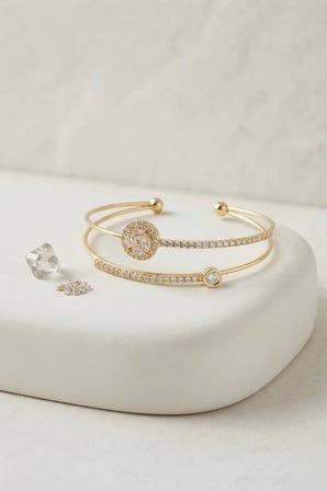 Gold Renk Zirkon Taşlı Kadın Bileklik TJ-BB8886