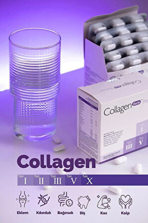 5 Tip Kolajen Premium, Biotin, Cinko, Selenyum, Retinol, B12 ve C Vitamini, Koenzim Q10 - 90 Tablet