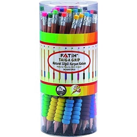 Fatih Kurşun Kalem Taiga Natural Renkli Eva Grip Silgili 36 Lı
