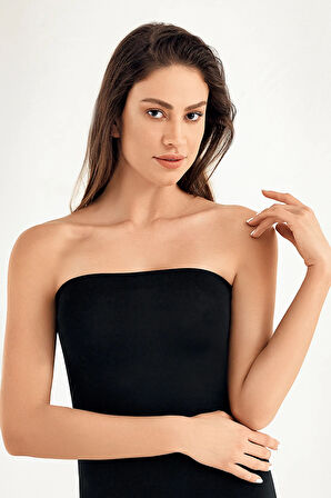 Kadın Siyah Straplez Body Mb212-sh