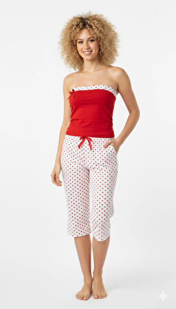 Şahinler Kadın Puantiyeli Straples Takım 452