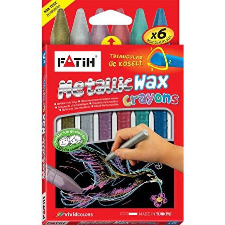 Fatih Metallic Wax Crayon 6 Renk Jumbo