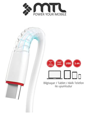 60W PD Type-C to Type-C Ultra Hızlı Şarj ve Data Kablosu 1 Metre MT2111
