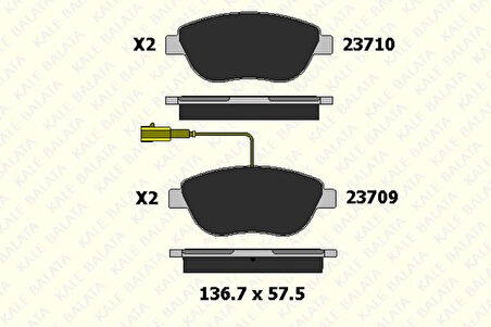 Fiat On Fren Balatası Fiat Bravo II Doblo Fiorıno Bipper Nemo Pratıco Evo Punto Stilo İdea Linea 08> Opel - Kale B 23710 192 35 Ans