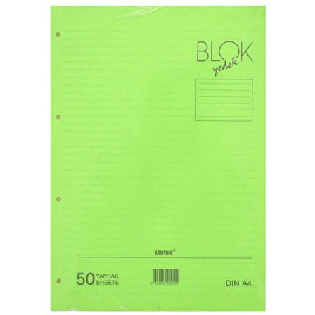Bayındır Çizgili Klasör Yedeği A4 50 Yaprak Yeşil BBN0212