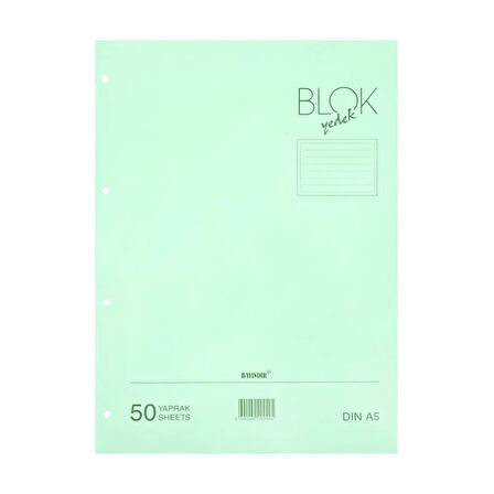 Bayındır Çizgili Klasör Yedeği A5 50 Yaprak Mavi