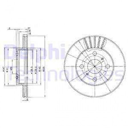 Toyota On Fren Diski (aynası) Havalı Toyota Yarıs 99>05 (235x4) - Delphi Bg3519