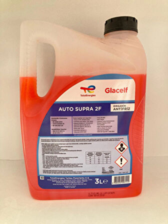 Total Glacelf Auto Supra 2F Organik Kırmızı Antifriz 08/2024 Dolum Yeni Seri