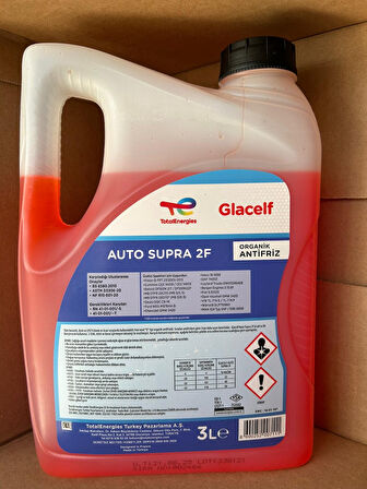 Glacelf Auto Supra Organik Antifriz KIRMIZI 3 Lt ÜRETİMYILI2025