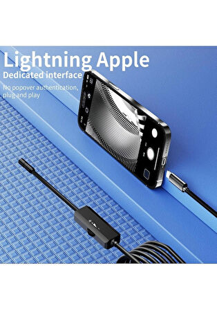 Nivego Endoskop Yılan Kamera iphone Uyumlu Led'li 5 Metre 7 mm Sert Kablo 2mp Full Hd