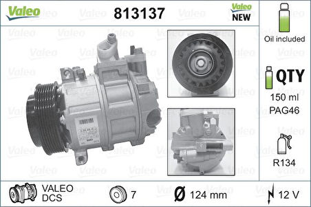 Mercedes Klima Kompresoru W203 02>07 W204 07>14 Cl203 02>08 C209 02>09 A209 03>10 - Valeo 813137