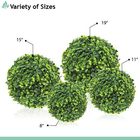 Yapay Çiçek Şimşir Top 20 CM Yeşil Top