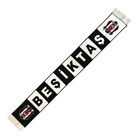 Beşiktaş Orijinal Dokuma Atkı Siyah Beyaz