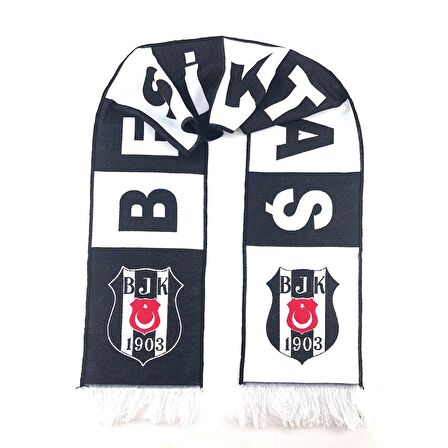 Beşiktaş Orijinal Dokuma Atkı Siyah Beyaz