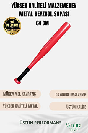 Özel Üretim Üstün Tutuş Sağlayan Kırılmaz Ultra Dayanıklı Metal 28" Baseball Beyzbol Sopası 64 Cm