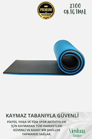 Lüks İki Yüzeyli Kayma Önleyici Silinebilir Hijyenik Yoga Minderi Pilates Meditasyon Matı 6,5 mm