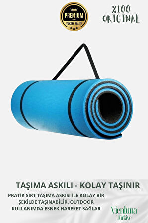 Lüks İki Yüzeyli Kayma Önleyici Silinebilir Hijyenik Yoga Minderi Pilates Meditasyon Matı 10 mm