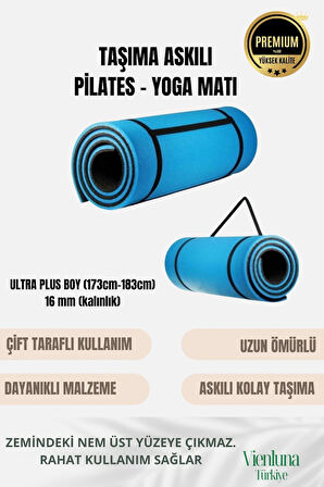 Lüks İki Yüzeyli Kayma Önleyici Silinebilir Hijyenik Yoga Minderi Pilates Meditasyon Matı 16 mm