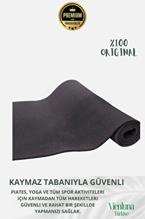 Lüks İki Yüzeyli Kayma Önleyici Silinebilir Hijyenik Yoga Minderi Pilates Meditasyon Matı 10 mm