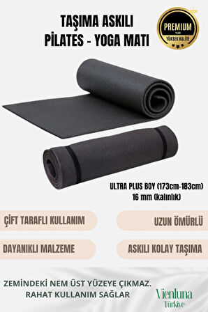 Lüks İki Yüzeyli Kayma Önleyici Silinebilir Hijyenik Yoga Minderi Pilates Meditasyon Matı 16 mm