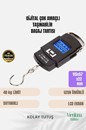 Premium Lcd Ekran Hassas Seyahat Bavul Tartı Dijital Çok Amaçlı Taşınabilir Bagaj Tartısı Max 40 Kg