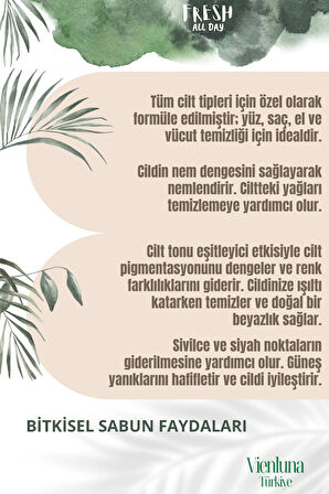 Özel Üretim El Yapımı %100 Vücut Saç Lüks Doğal Ferah Kokulu Cilt Dostu Orijinal Aloe Vera Sabunu