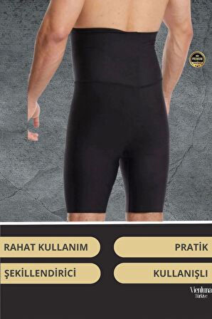 Deluxe Seri Sıkılaştırıcı Toparlayıcı Basen Bel İnceltici Göbek Düzleştirici Erkek Duble Boxer Korse