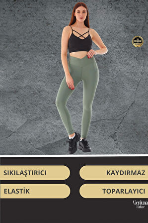 Yeni Sezon Yüksek Bel Sıkı Dokuma Tayt Cepli  İç Göstermez Yoga Fitness Gym Training Antrenman Taytı